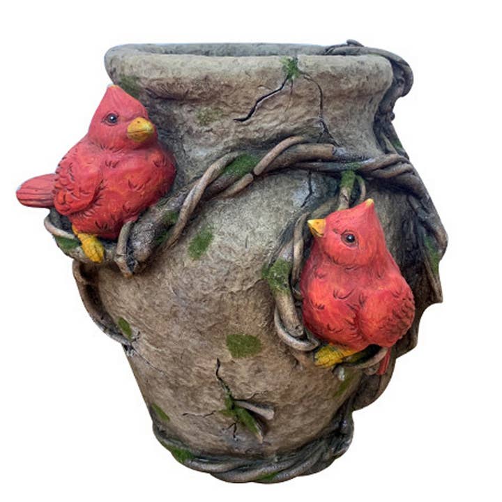 Rustic Planter w/ Cardinal for wholesale by RCS Gifts