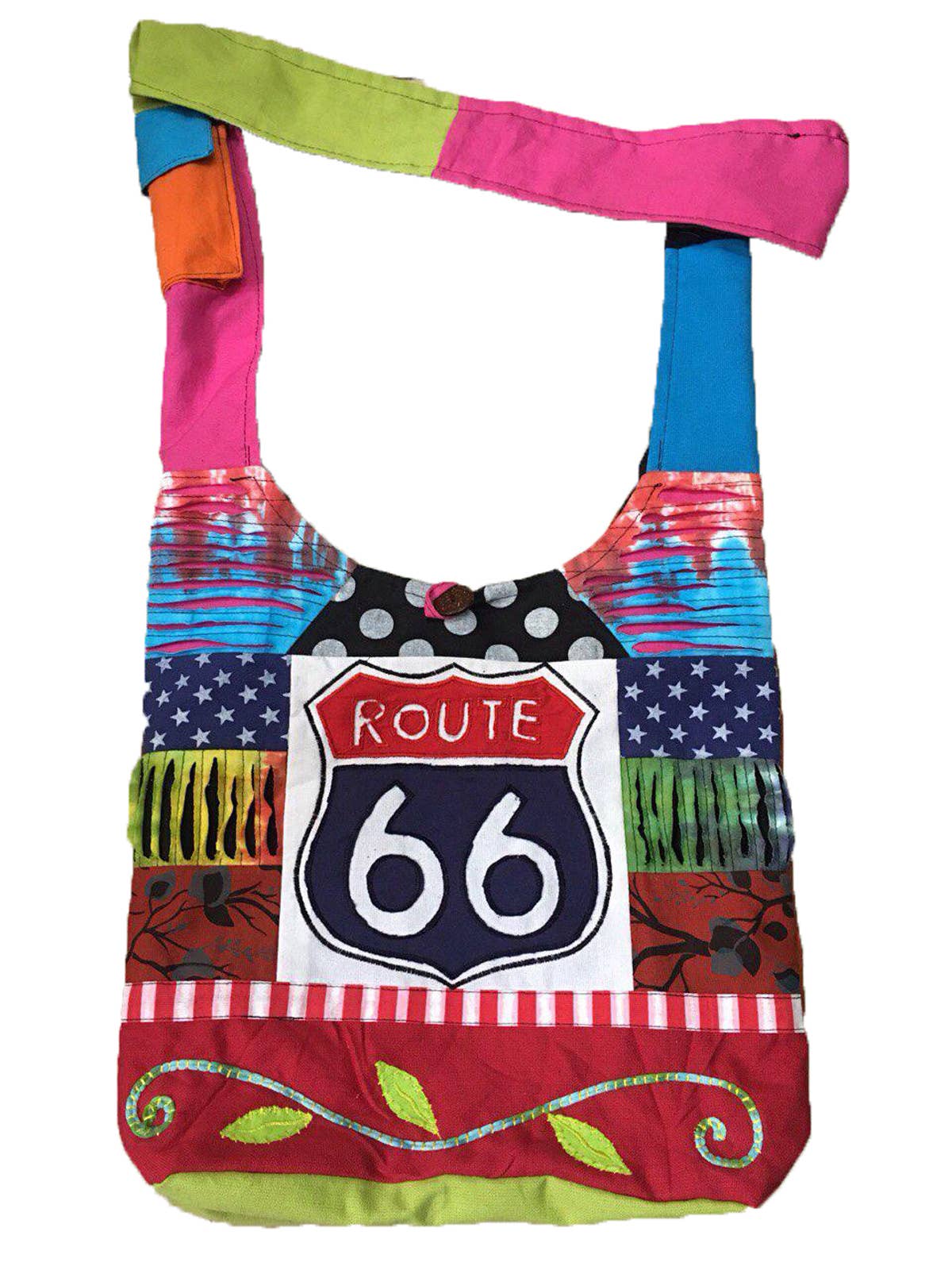 Rising International Inc - Wholesale Crossbody Bag - Women's - Cotton Route 66  Bag RT67 0