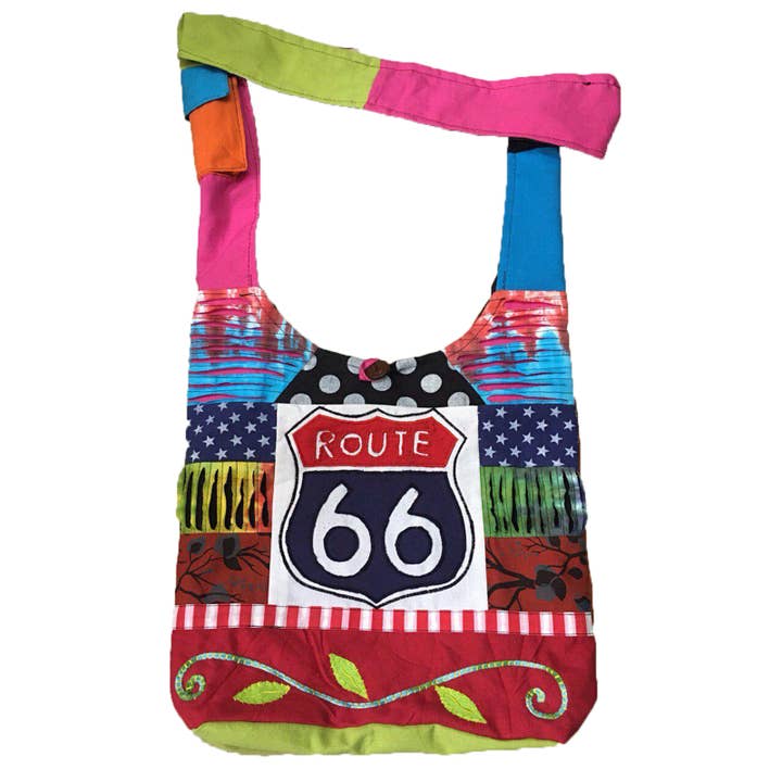 Rising International Inc - Wholesale Crossbody Bag - Women's - Cotton Route 66 Bag RT67