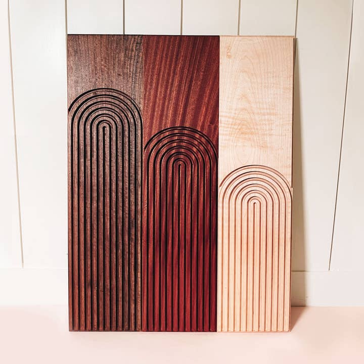 Trichromatic Rainbow Arch - Wall Art - Walnut, Mahogany, Maple for wholesale by Warwood Made