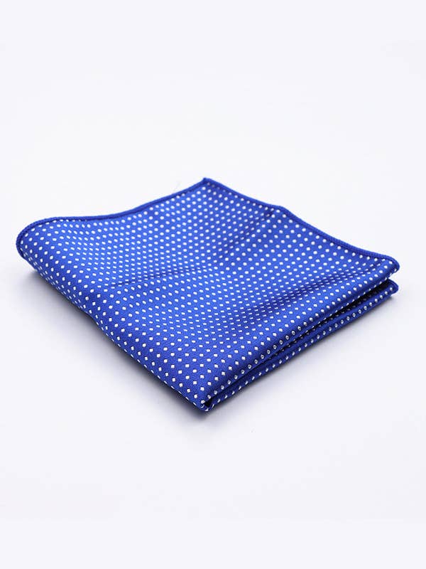 Blue Suit Pocket Square No. 5 with Polka Dots in Polyester "Louis" for wholesale by Unipap's
