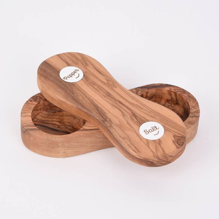 Olive Wood Salt and Pepper keeper for wholesale by Carré Olive Wood