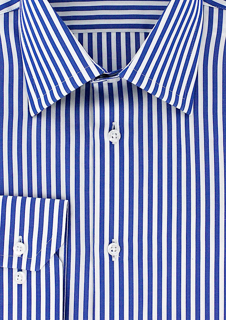 Cotton Park - Vendita all'ingrosso Camicia button down - Uomo - Camicia a righe sottili blu per uomo