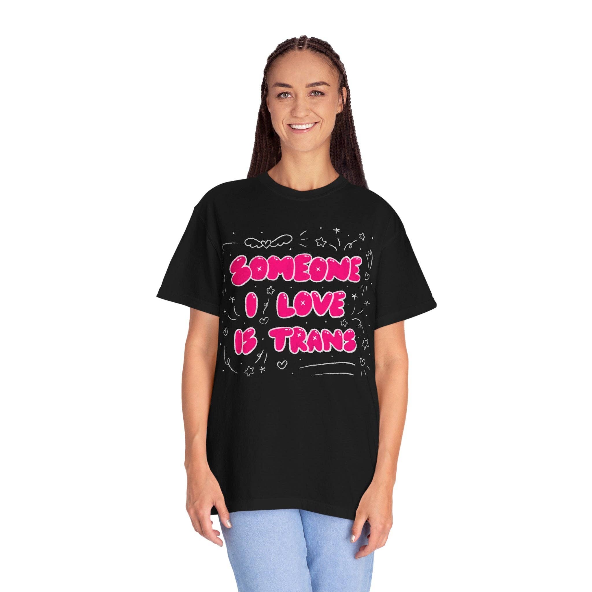 SoftBoysClub - Wholesale Screen Printed T-Shirt - Unisex - "Someone I Love Is Trans" Trans Ally T-Shirt11