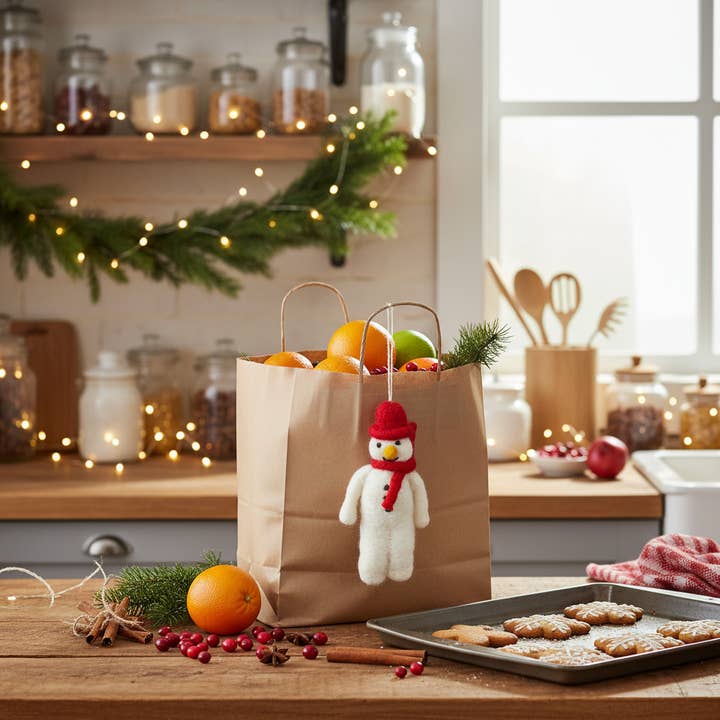 Felt So Good – wholesale Ornament – Hanging Felt Mr. Snowman Handmade Felt Biodegradable Decor6