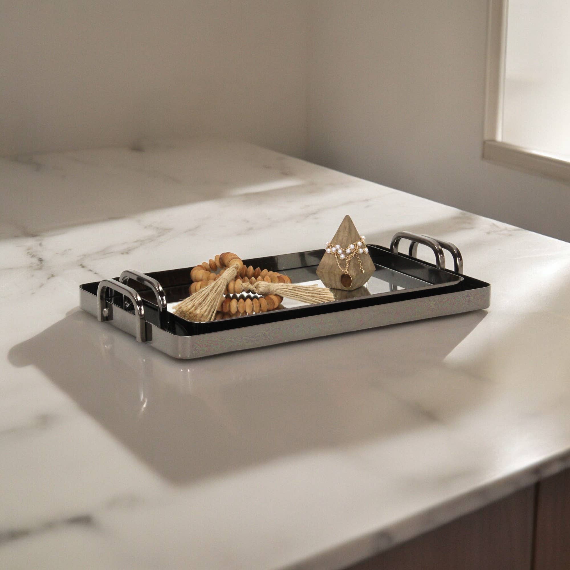 Cheungs Home Decor - Wholesale Decorative Tray - Nuvelle Set of 2 Metal Mirrored Trays28