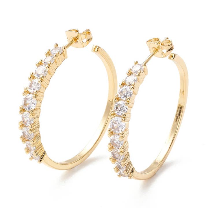 Cubic Zirconia Gold Filled Hoop for wholesale by Aura Simply Creates