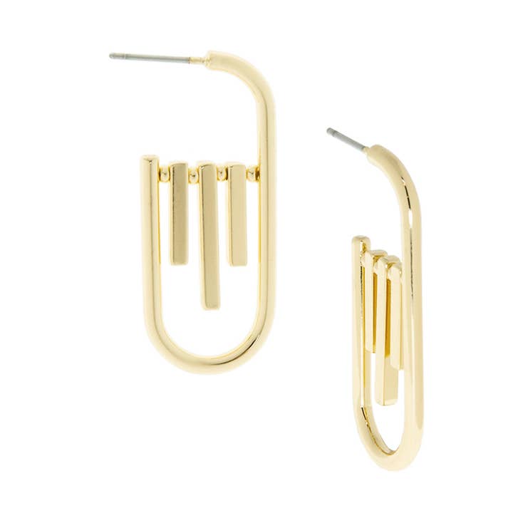 elongated C hoop with charms for wholesale by Marlyn Schiff