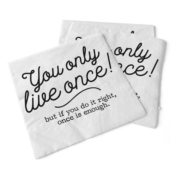 Serviettes de boisson | On ne vit qu'une fois pour la vente par Pinetree Innovations Canada