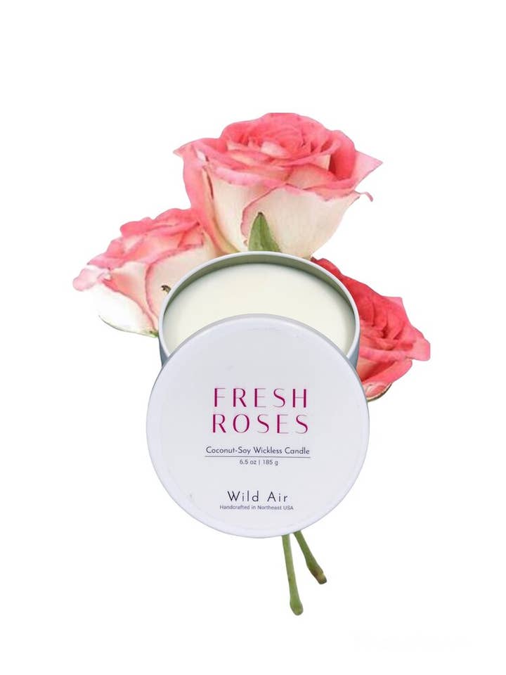 Bougie sans mèche Fresh Roses 6,5 oz pour la vente par Wild Air