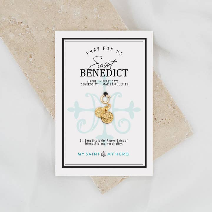 My Saint My Hero - Wholesale Individual Charm/Pendant - St. Benedict Charm - Small, Gold