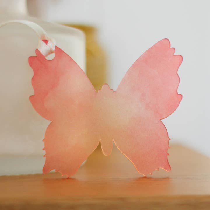 Rocket and Fox – wholesale Prydnadsset – Akvarell Fjäril Hängande dekorationer, uppsättning av sex1