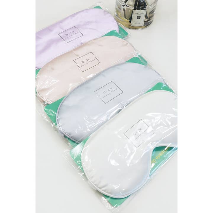 MIX COLOR Solid Silk Satin Sleeping Mask Eye Mask for wholesale on Faire