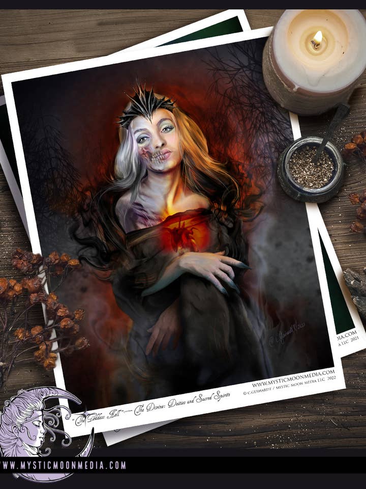 "The Goddess Hel" Goddess Fantasy Art Print for wholesale by Mystic Moon Media LLC