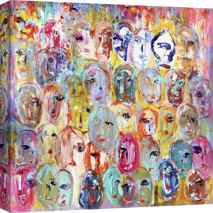 Quadro moderno coloratissimo, stampa su tela: Italo Corrado per la vendita all'ingrosso da parte di Selected Artworks Italia