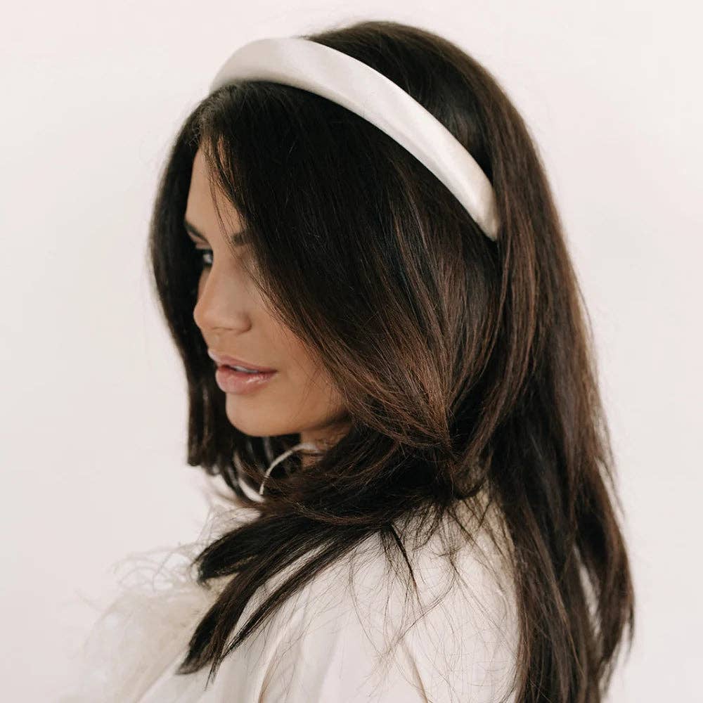 Chateau Perle - Wholesale Fashion Headband - Women's - IVORY SILK HEADBAND4