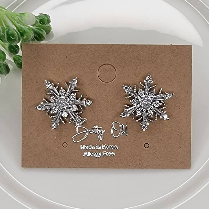 SNOWFLAKE POST EARRINGS. for wholesale by BETTYOH INC