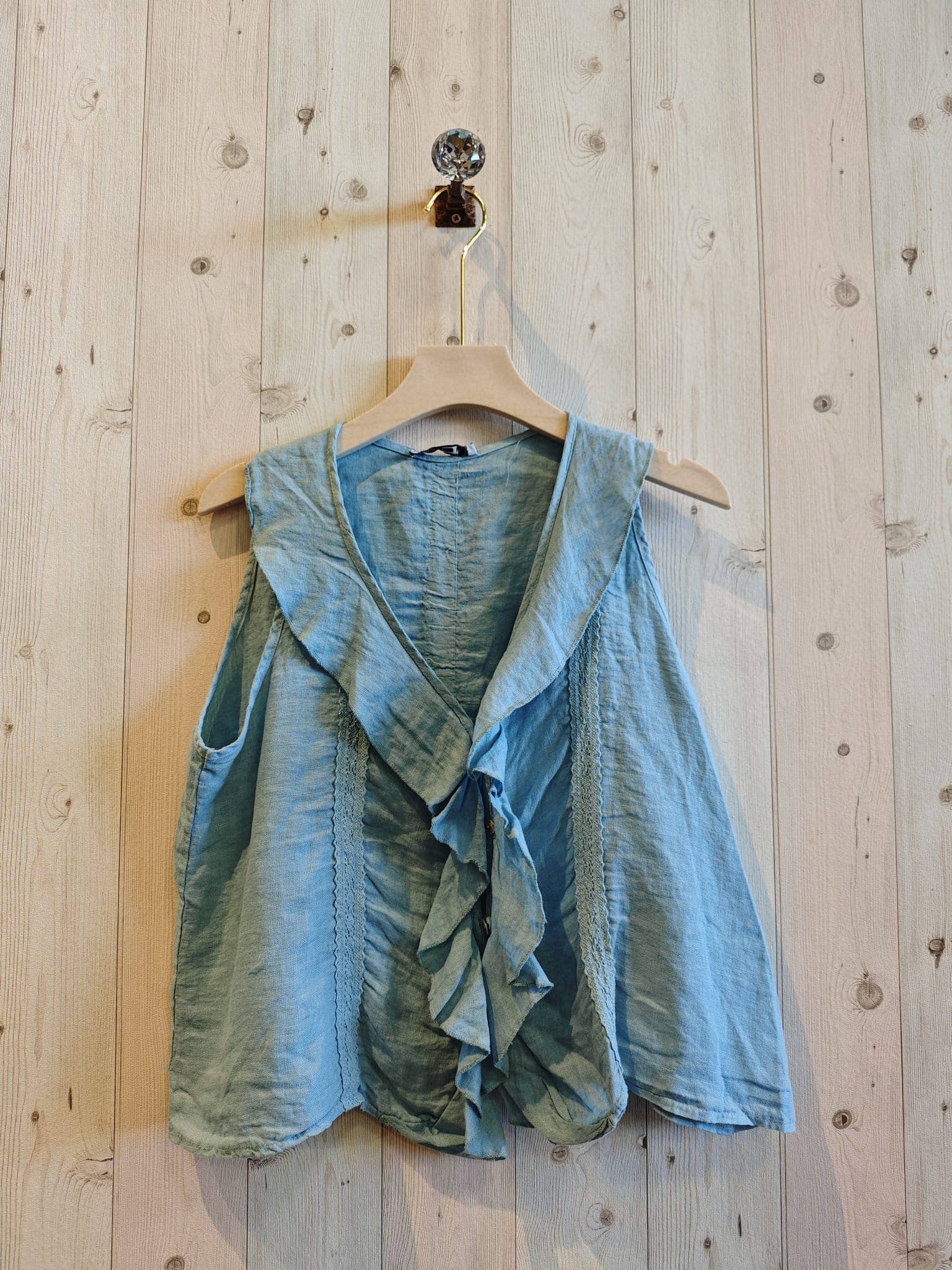 Linen & More - Vente Chemisier – femme - Blouse sans manches en lin 100%5