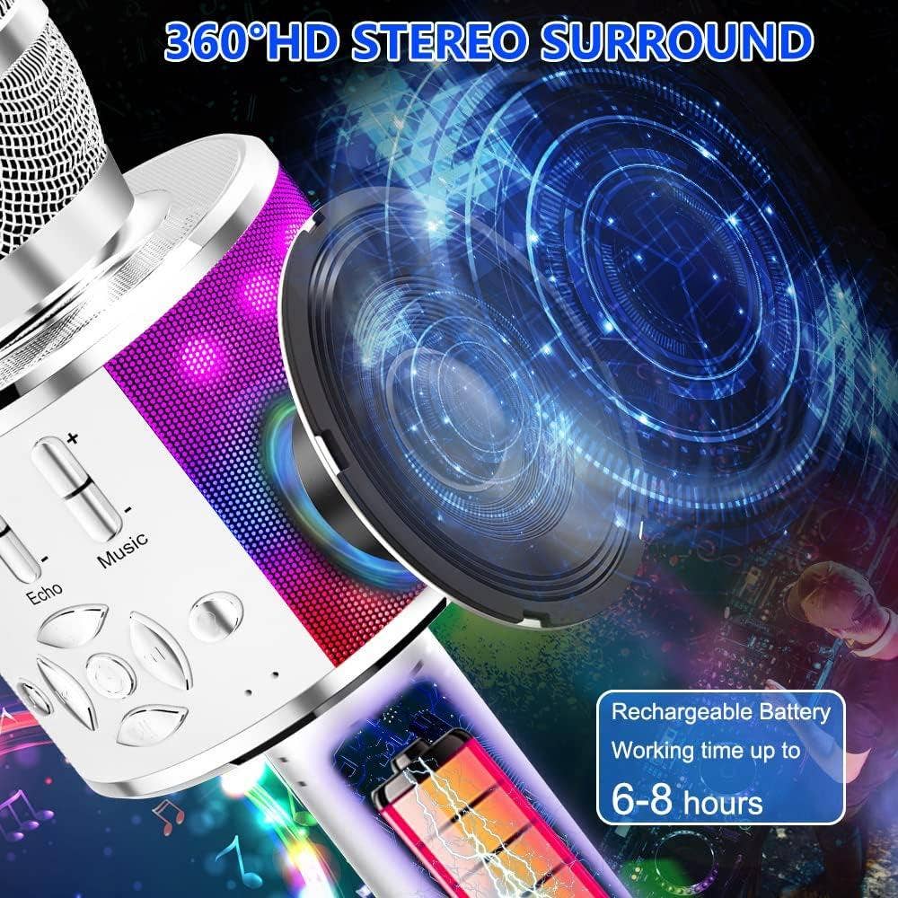 VIGOR - Wholesale Musical Toy - Kids & Baby - Karaoke Microphone Machine Toys for kids Bluetooth Microphone with LED Light, Birthday Gift(10 Pack)5