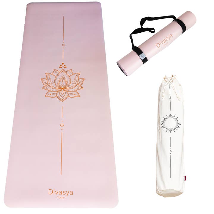 Yoga mat made of natural rubber & Japanese eco-PU |+ accessories for wholesale by Divasya