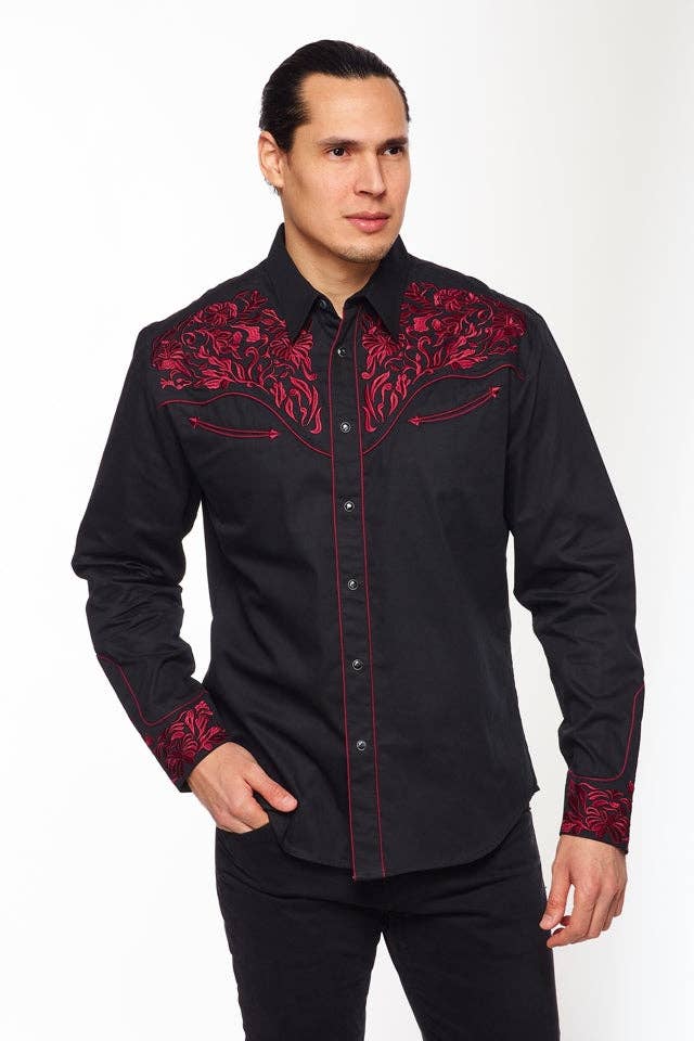 Rodeo Clothing - Venta al por mayor Camisa - Hombre - Camisa Vaquera de Hombre con Bordado-PS500L-EC-5452