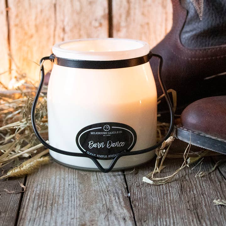 Milkhouse Candle Company - Wholesale Jar/Filled Candle - 16 oz Butter Jar Candle: Barn Dance1