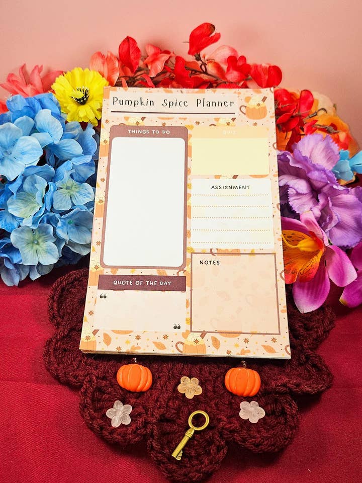 Kürbisgewürz-Planer-Notizblock 5,5" x 8,5" für den Großhandel von Autumnmist Boutique