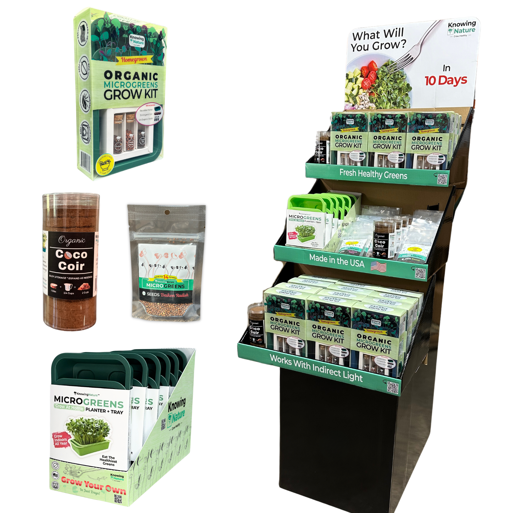 Knowing Nature - Wholesale Retailer Display - Home & Living - Full Microgreens Floor Display1