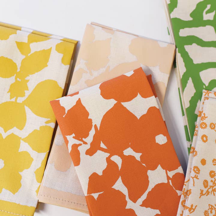 Erin Flett - Wholesale Dinner & Cloth Napkin - S4 Hand Printed Linen Napkins in new ANITAn pattern