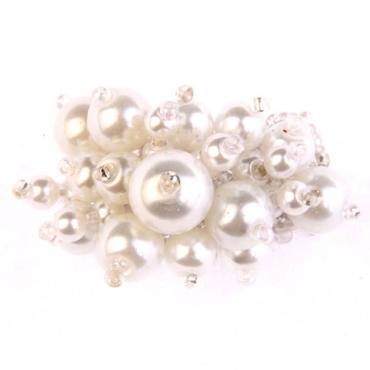 Erik & Mike - Wholesale Beaded Bracelet - Faux Pearl Seed Beaded elastic band white