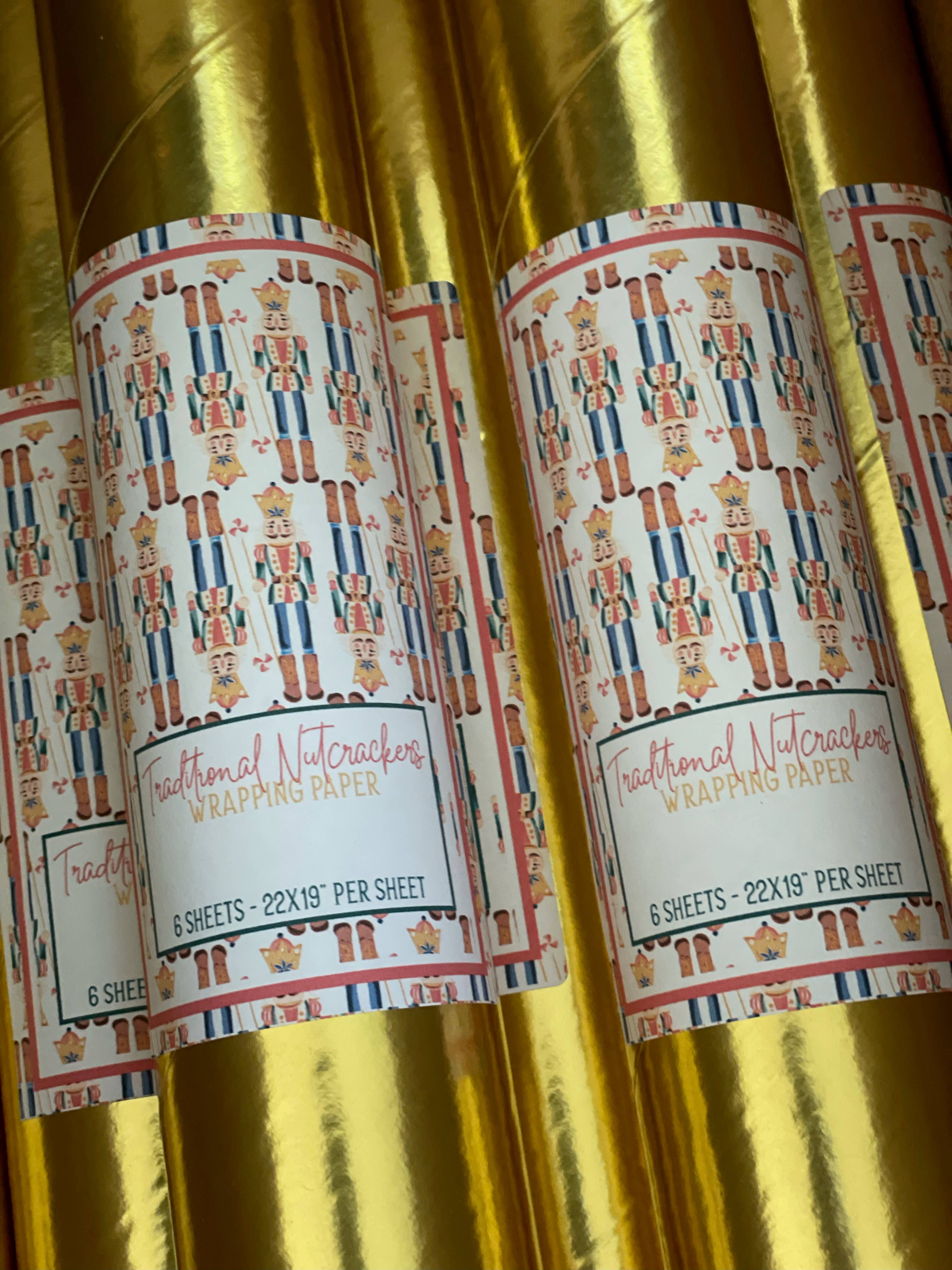 Pink House On River Road - Wholesale Flat Wrap - Nutcracker Christmas Holiday Gift Wrapping Paper8