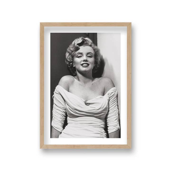 Gallery Print and Art - Wholesale Art Print - Marilyn Monroe Iconic Portrait In Glamorous Off The Shoulder Dress Vintage Icon Print2