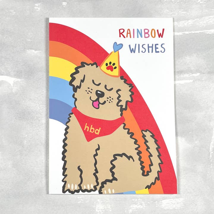 Carte d'anniversaire arc-en-ciel - Doodle Lover Birthday Wishes pour la vente par Tatutina