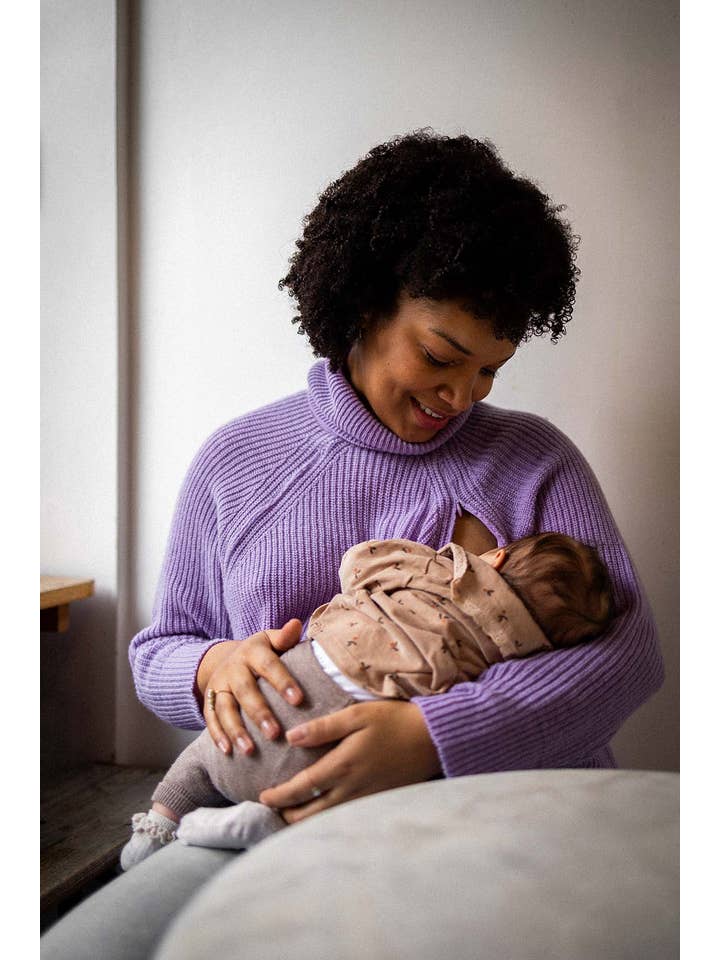 You&Milk - Vendita all'ingrosso Maglione tricot - Donna - Maglia da allattamento Sweet Mama (Lilla, Rosa)1