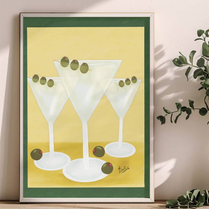 Martini Art Print Dirty Martini with Olives for wholesale by Sweet Sketches