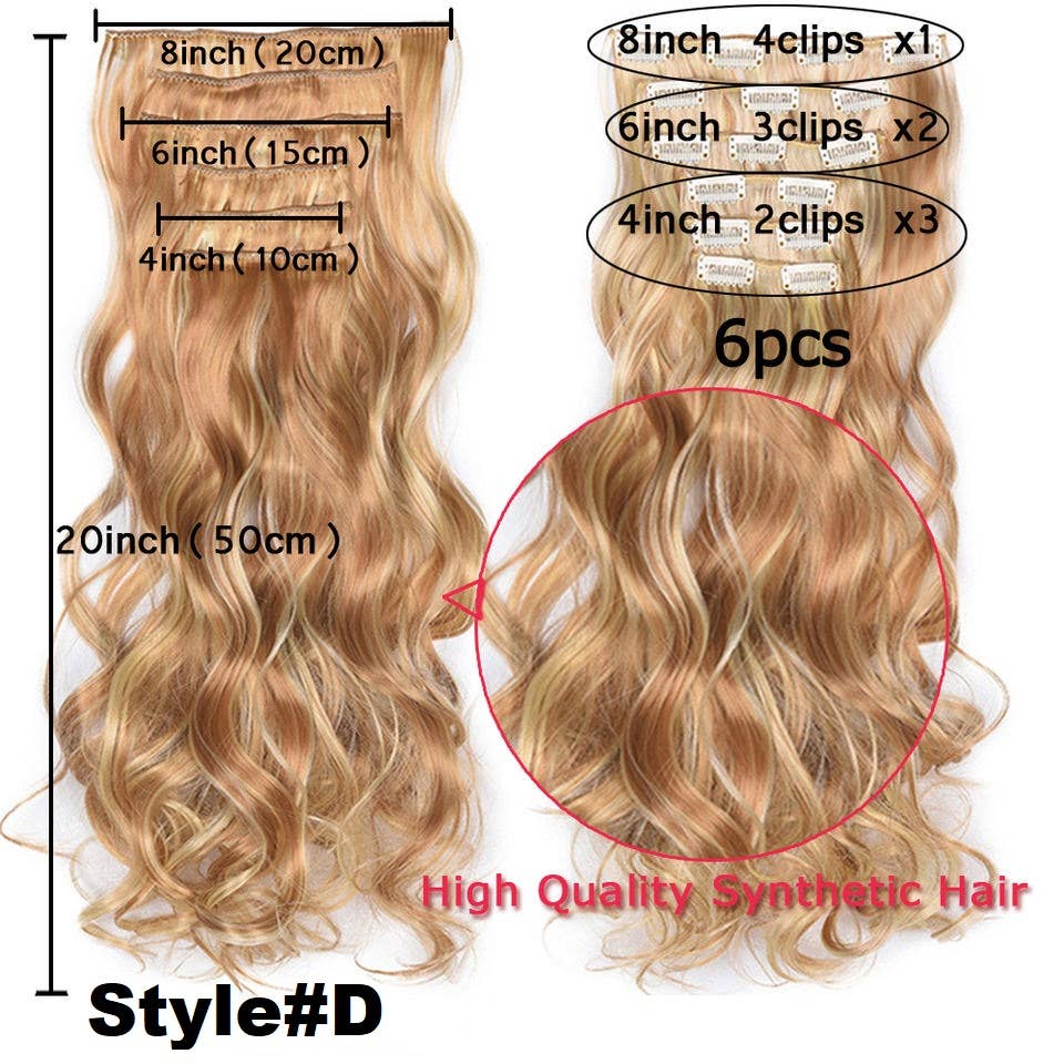 VIGOR - Wholesale Hair Extensions - Long Curly Wavy Hair 16 Clip In Hair Extension30