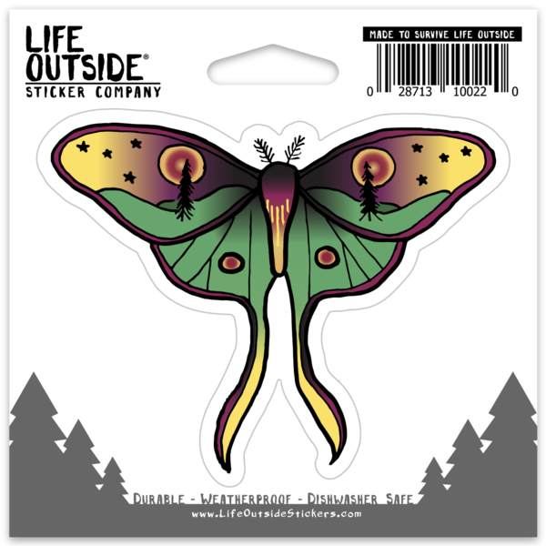 Life Outside Sticker Company - Wholesale Sticker - Lisa the Luna Moth Sticker1