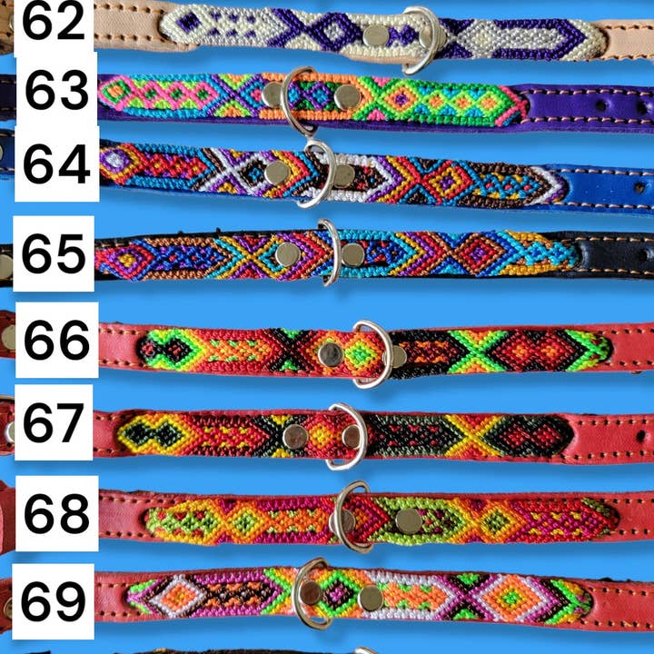 Mom And Pup Co. - Wholesale Pet collar – Dog - XS Mexican Pet Collar - Colorful Leather Dog Collar, Tribal8