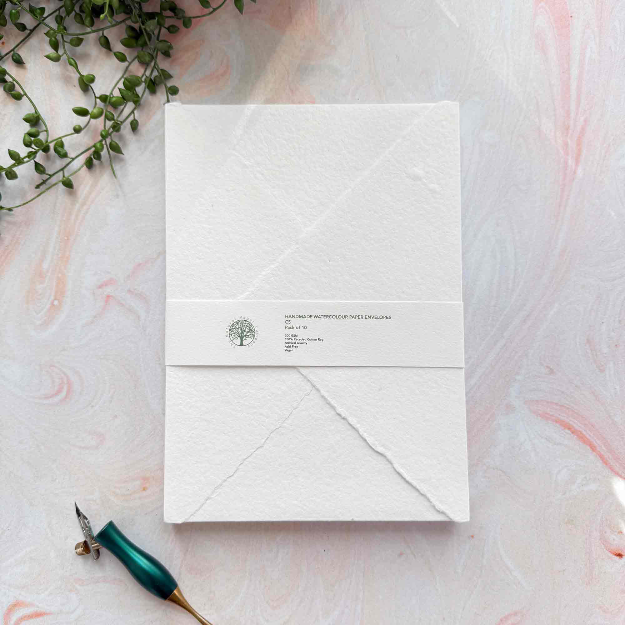 The Natural Paper Company – wholesale Envelopes – Watercolour Paper Envelopes in White | Handmade Envelopes4