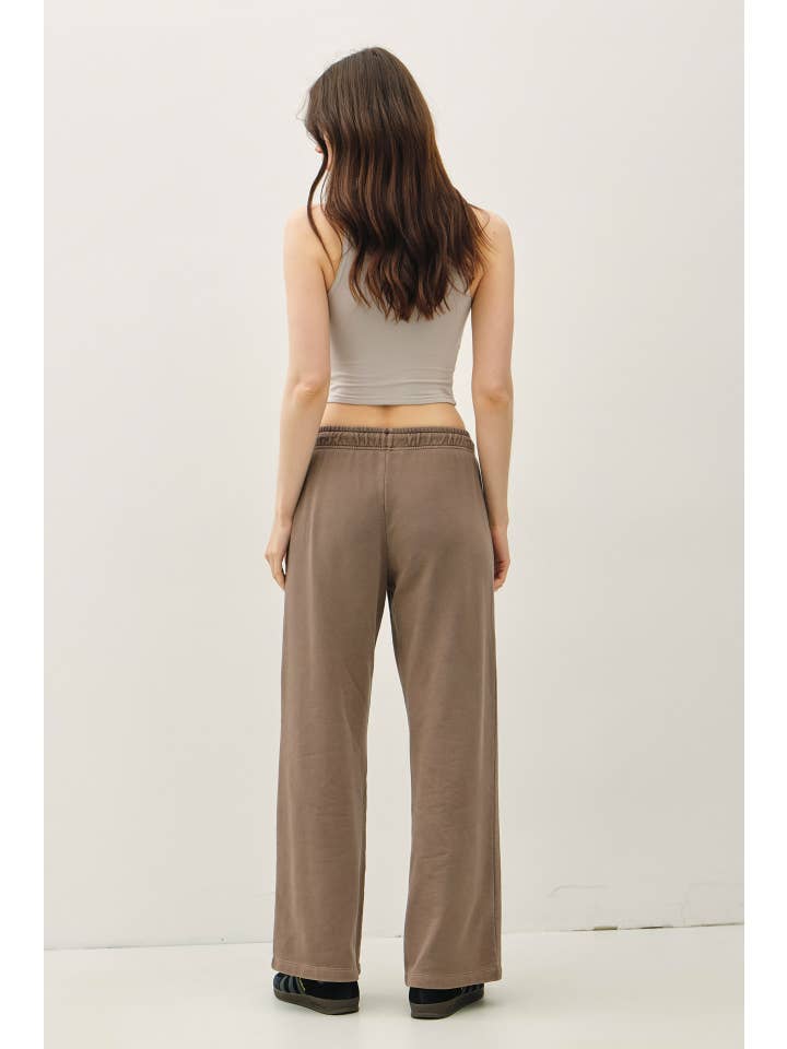 Be Cool - Vente Pantalon – femme - PANTALON LARGE EN MOLLETON DE COTON DÉLAVÉ À L'ACIDE10