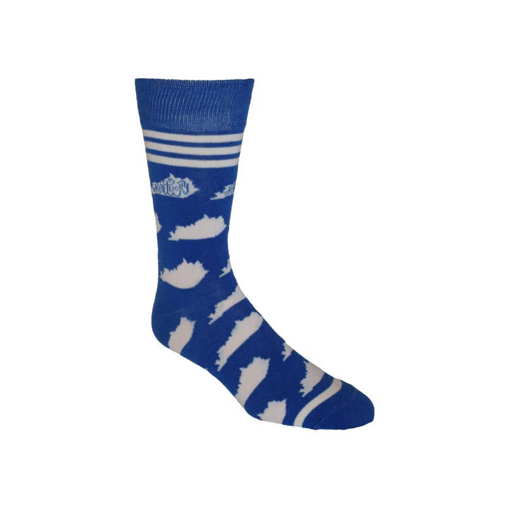 Buy Socks You All - Wholesale Socks - Men's - Kentucky Shapes in Blue and White - Men's Socks2