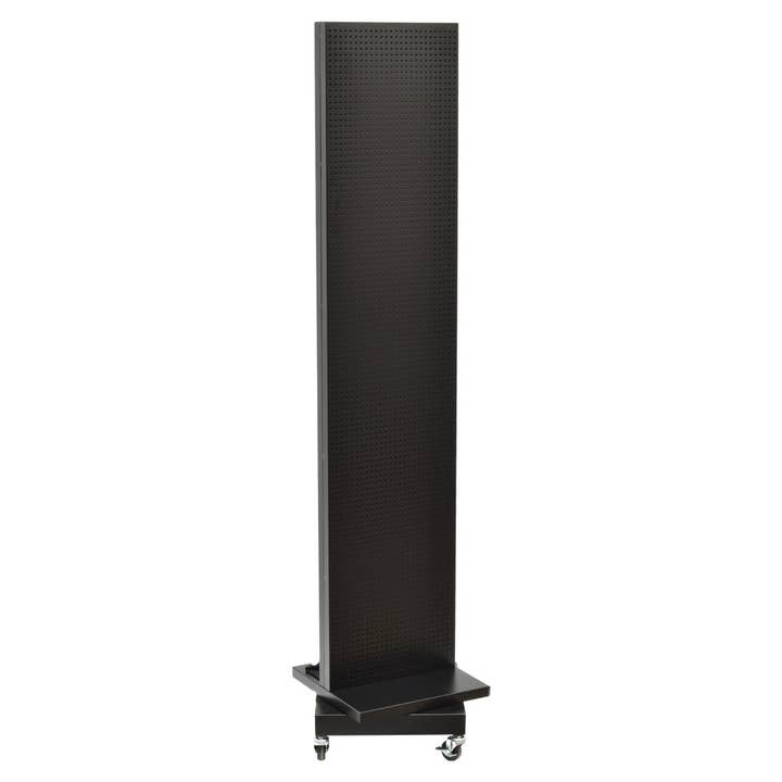 Specialty Store Services - Wholesale Retailer Display Stand/Case - 2 Sided Black Pegboard Spinner with Casters