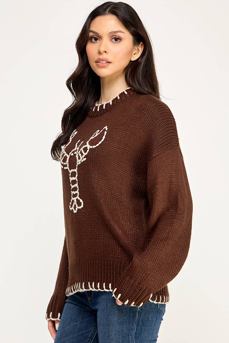 Sweet Generis - Wholesale Knit Sweater - Women's - MY LOVELY LOBSTER CASUAL PULLOVER SWEATER40