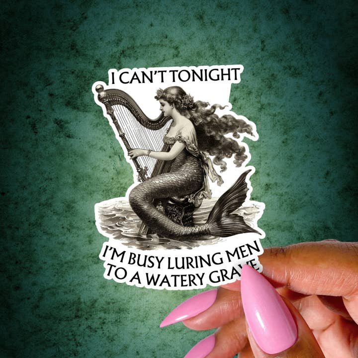 Autocollant Sirène, Féminisme Amusant, Autocollants Mythologie Grecque pour la vente par Pretty Toxic Stickers