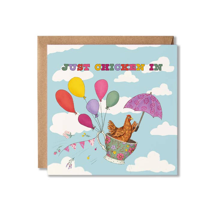 Just Chicken In Thinking of You Card for wholesale by Badgerbee Design