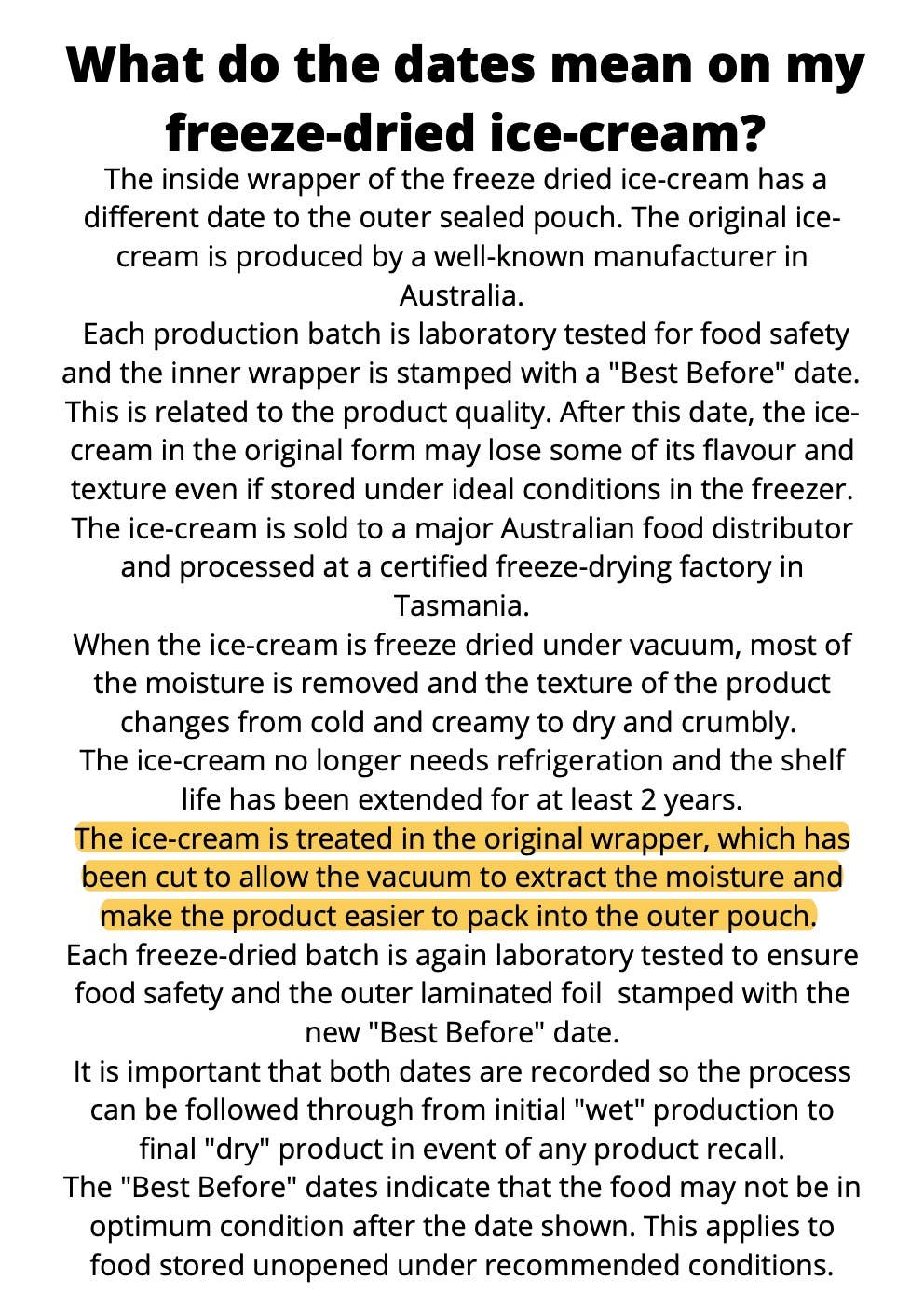 Science and Nature - Wholesale Ice Cream/Sorbet - Delicious Freeze Dried Ice Cream (choose pack size)5