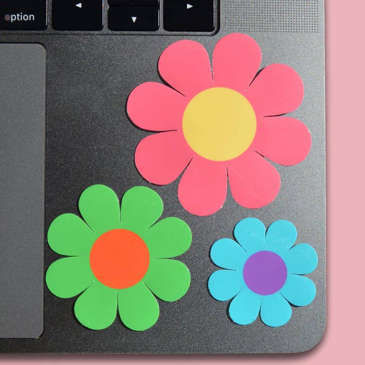Groovy Flower Power Stickers - 3 Pack for wholesale by Little em.