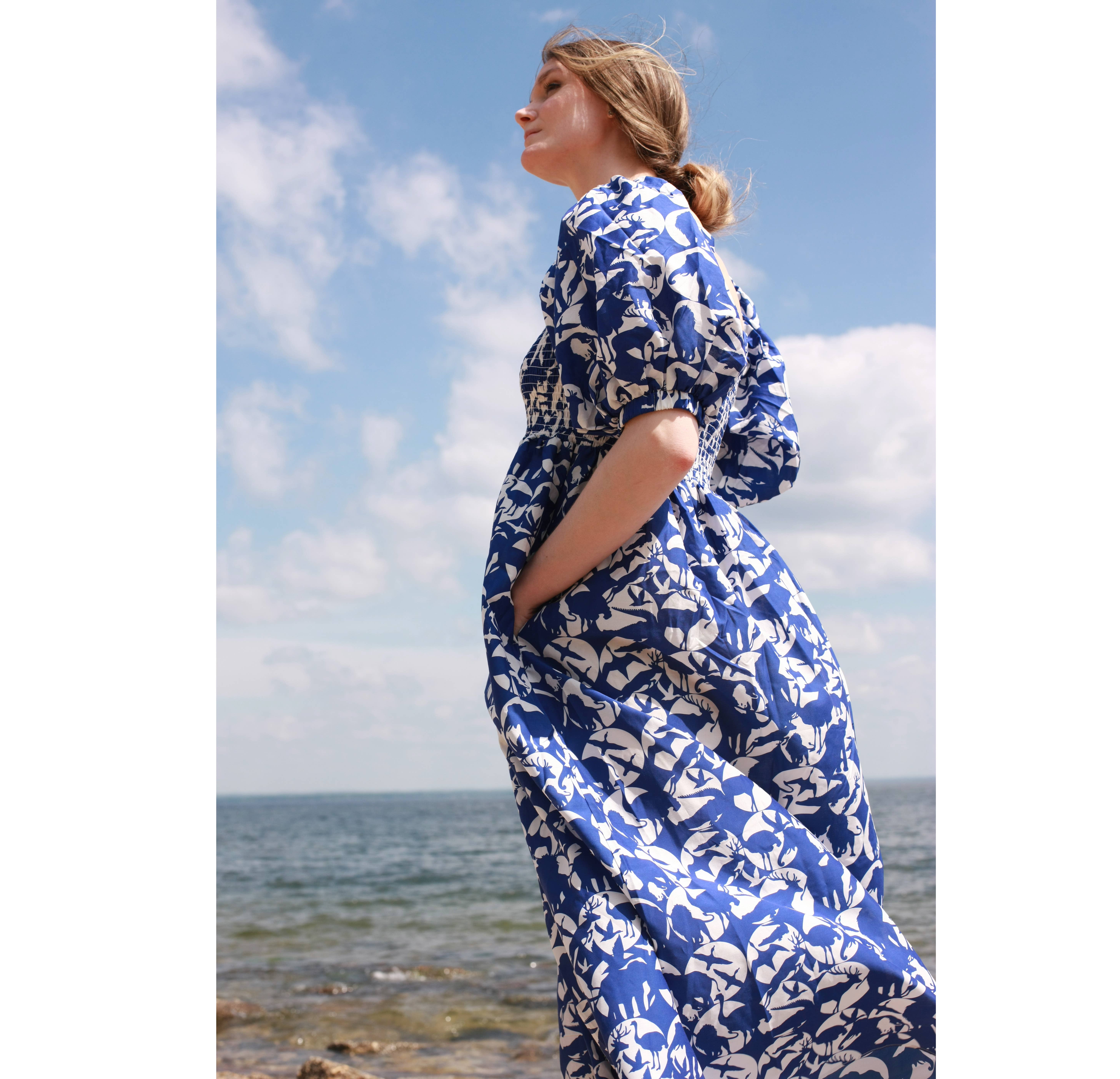 Jessie Zhao New York - Wholesale Dress - Women's - Animal World Smocked Cotton Silk Dress7