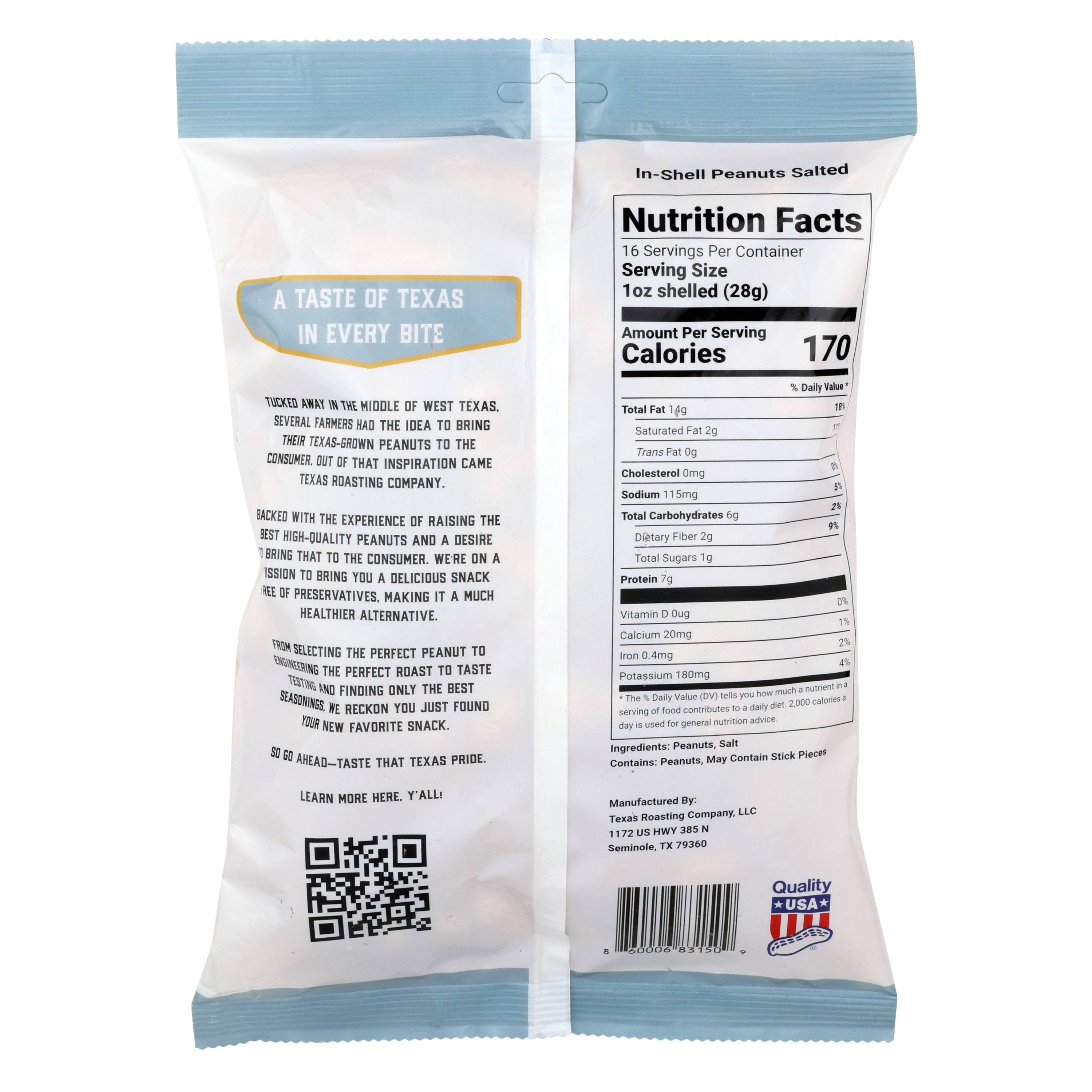 Texas Roasting Company - Wholesale Nuts - Salted Peanuts In-Shell 16oz (Case of 12)1