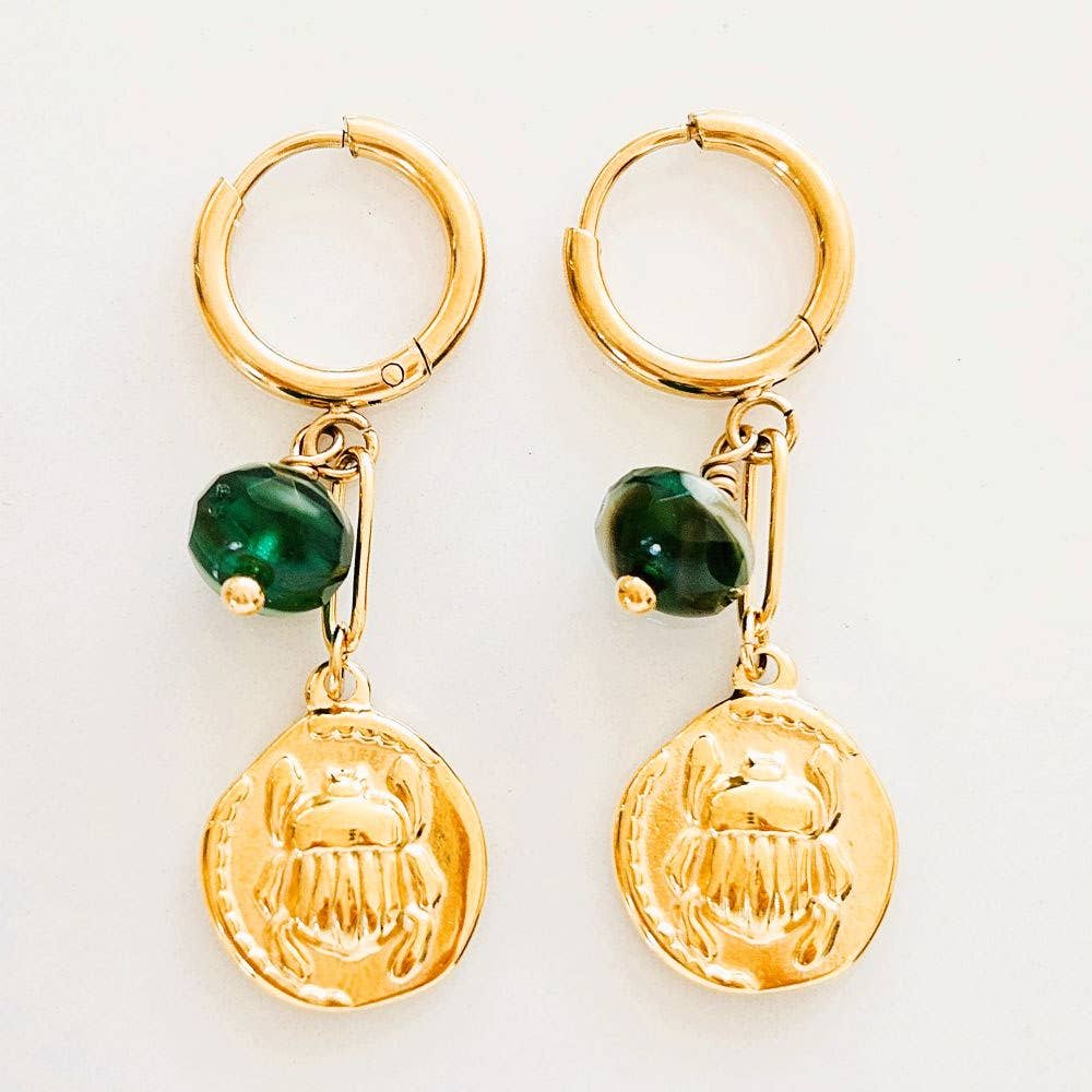 LITCHI - Wholesale Enkele oorbel - Maya scarabee oorbellen0